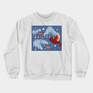 Holiday Cardinal Ornament in Gouache Crewneck Sweatshirt